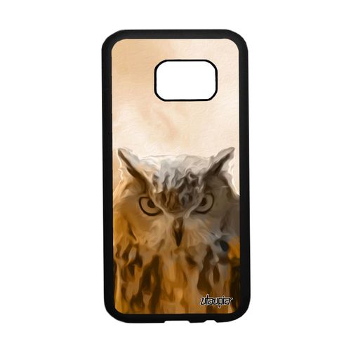 Coque Silicone Hibou Pour Samsung Galaxy S7 Etui Ciel Animaux Oiseau Nuage Chouette Orange Smartphone Bumper Animal Case Design De