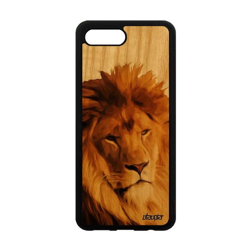 Coque Pour Honor 10 Bois Silicone Lion 4g Beige Animal Felin Bumper Telephone Peinture Design Animaux Etui Tpu Lionne Roi Fauve Case