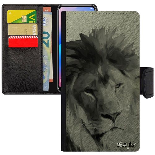 Coque Pour Iphone Xr À Rabat Silicone Lion Animal Design Effet Etui Telephone 4g Felin Gris Animaux Roi Texture Lionne Case De