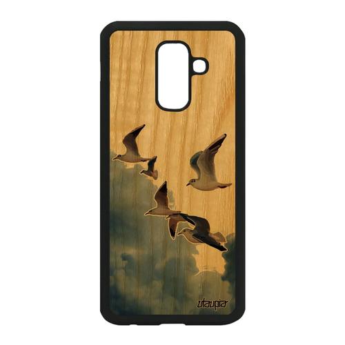 Coque De Protection Pour A6 Plus 2018 En Bois Silicone Oiseaux Mouettes Antichoc Nature Nuage Animal Animaux Pas Cher Samsung Galaxy