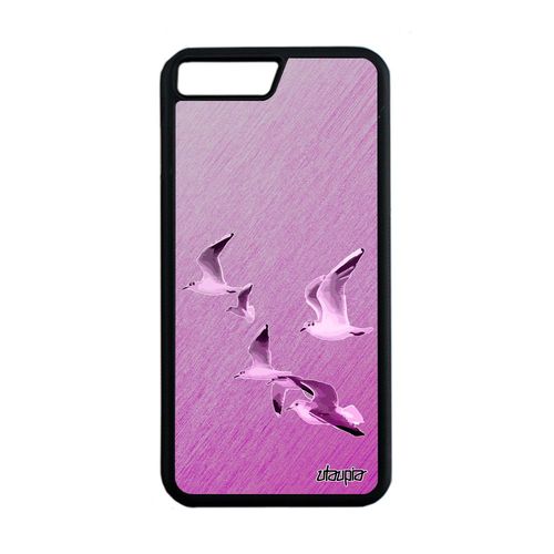 Coque Oiseaux Mouettes Telephone Iphone 7 Plus Silicone Animaux Marin Rigide Design Mer Rose Nature Antichoc Portable Animal