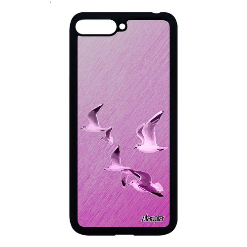 Coque Huawei Y6 2018 Silicone Oiseaux Mouettes Nature Marin Housse Texture Animaux 4g Mer Portable Effet Rose Solide Original Animal