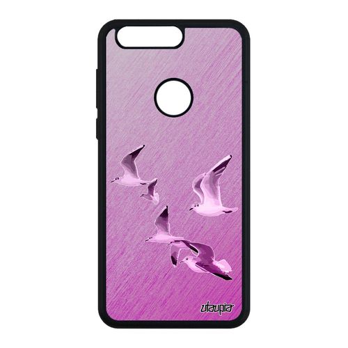 Coque Silicone Honor 8 Oiseaux Mouettes Tpu Cover Marin Personnalisé Rose Animal Texture De Protection Portable Nature Mer Animaux