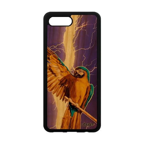 Coque En Bois Perroquet Honor 10 Silicone Gel Perruche Original Animaux Design Mobile Violet Animal Case Orage Telephone Oiseau De