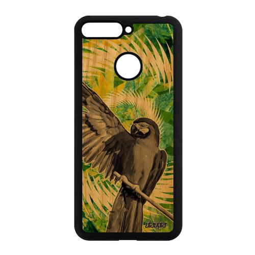 Coque Silicone Rigide Pour Honor 7a Bois Perroquet Fleurs Case Telephone Mandala Nature Vert Tropical Design Animaux Animal Perruche