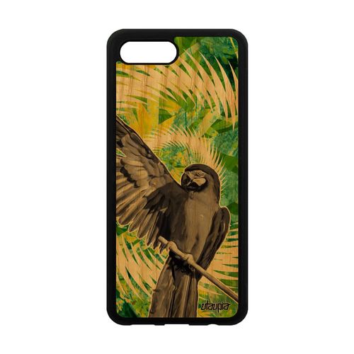 Coque Silicone Antichoc Honor 10 Bois Perroquet Motif Perruche Telephone Portable Vert Animaux Design Mandala Smartphone Nature De