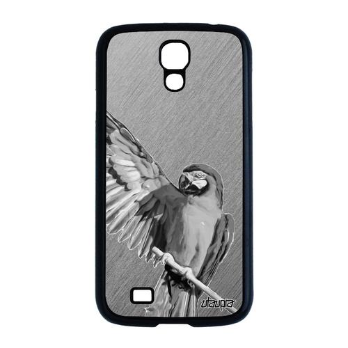Coque Silicone Samsung S4 Perroquet Animaux Gris Telephone Design Animal Portable Texture Perruche Tropical De Made In France Galaxy