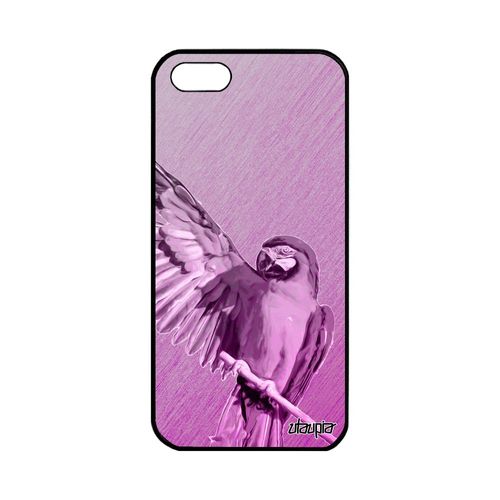 Coque Pour Apple Iphone 5 5s Se Silicone Perroquet Animaux Texture Etui Tpu Design Personnalisé Metal Tropical Oiseau Perruche Rose