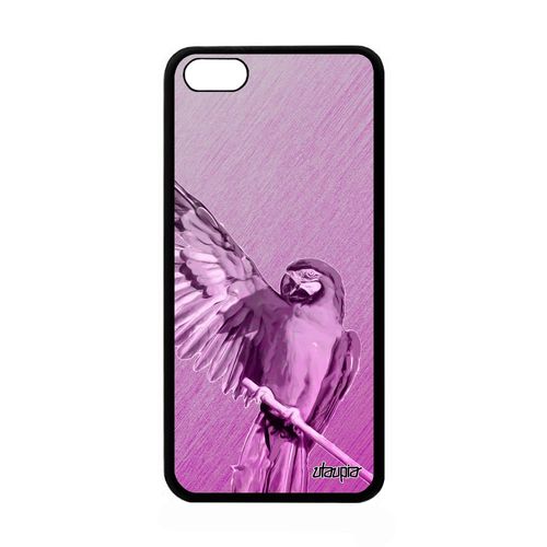 Coque Silicone Perroquet Iphone 5c Etui Rose Oiseau Animal Design Telephone Portable Animaux Effet Souple Tropical Perruche De Apple