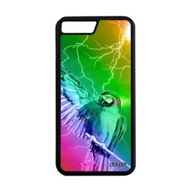 Coque Pour Iphone 7 Plus En Silicone Perroquet Multicolore Animaux Animal Jaune Eclair Portable Mobile Metal Perruche Unique