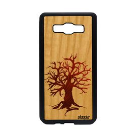 Coque Rigide Galaxy A5 2015 En Vrai Bois Naturel Silicone Peinture Arbre Nature Marron Unique De Protection Motif Artistique Samsung