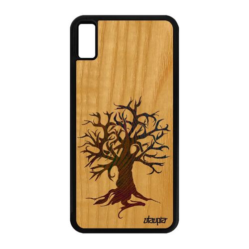 Coque Pour Iphone Xs Max Bois Silicone Peinture Arbre Smartphone Ecologie Art Motif 64 Go Nature Zen Foret Ecolo Jaune Noir De