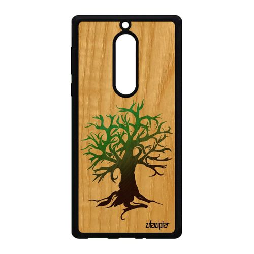 Coque Bois Silicone Nokia 5 Peinture Arbre Art Telephone De Vie Ecologie Nature Motif Case Foret Vert Ecolo 4g Zen Antichoc Naturel