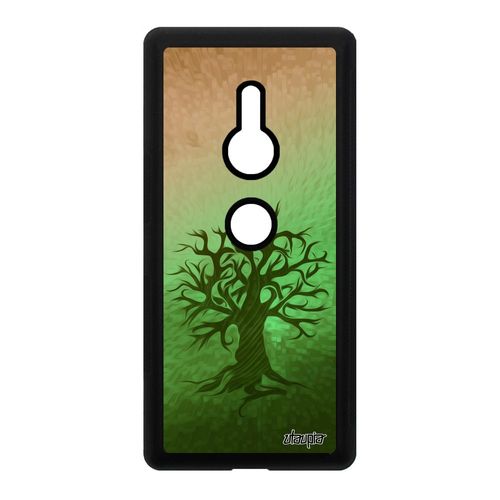 Coque Peinture Arbre Sony Xperia Xz2 Silicone Caoutchouc Unique Zen De Vie Mobile Vert Naturel Portable Decoratif Housse Motif Foret