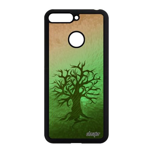 Coque Peinture Arbre Honor 7a En Silicone Etui Portable Bumper Naturel Ecolo Mobile Nature Ecologie Zen Gel Foret De Vie Motif Vert
