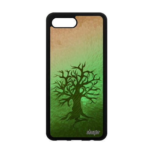 Coque Pour Honor 10 En Silicone Peinture Arbre Decoratif Rigide Portable Zen Nature Foret Naturel Motif Cover Ecologie De Vie Vert