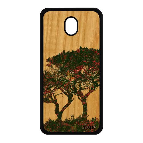 Coque Pour Samsung Galaxy J7 2017 Pro Bois Silicone Arbres Portable Feuilles Housse Fleurs Paysage Vert Ecologie Design Peinture Zen