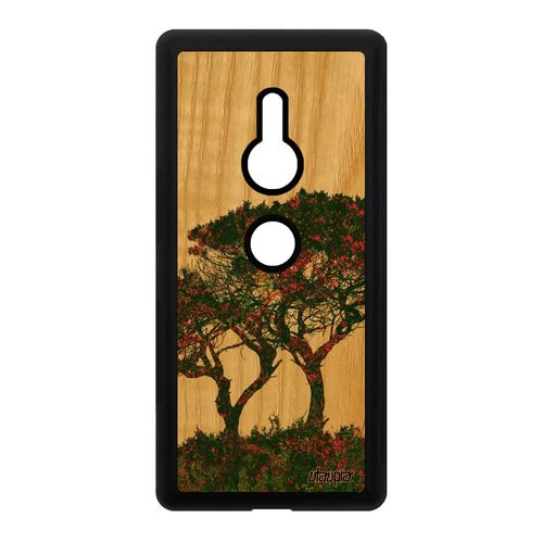 Coque Antichoc Pour Sony Xperia Xz2 Bois Silicone Arbres Nature De Protection Personnalisé Feuilles Peinture Fleurs Vert Paysage Zen