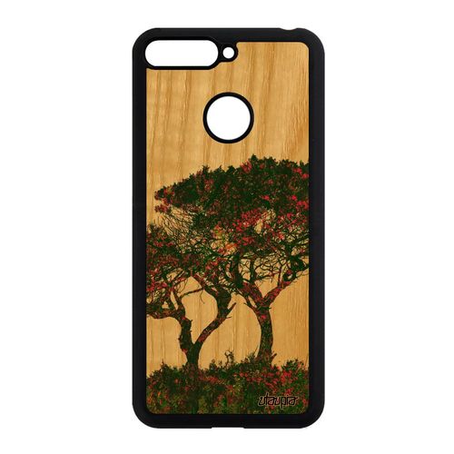 Coque En Vrai Bois Silicone Honor 7a Arbres Ecolo Zen Etui Fleurs Vert Case 4g Design Ecologie Tpu Peinture Feuilles Nature Paysage