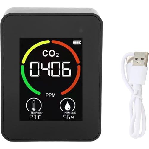 Détecteur de CO2 pour la maison - Moniteur de qualité de l'air - Testeur TVOC - Chargeur USB - Thermomètre hygromètre