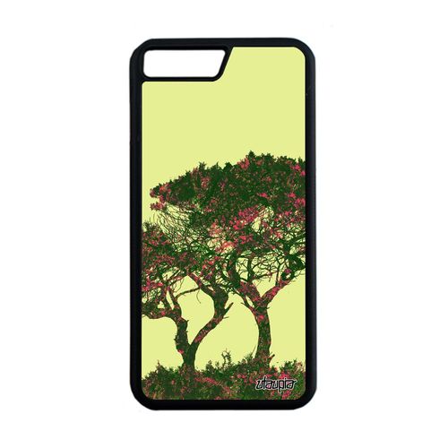 Coque Iphone 7 Plus Silicone Arbres Housse Peinture Feuilles Design Vert Ecolo Paysage Ecologie Souple 4g Zen Made In France