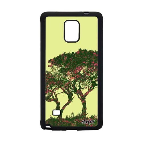 Coque Silicone Pour Galaxy Note 4 Arbres Case Nature Ecolo Fleurs Bumper Zen Rigide Portable Design Vert Ecologie Feuilles Samsung
