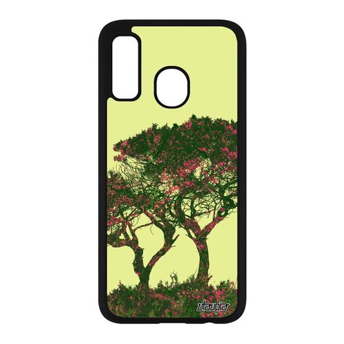 Coque Arbres Pour Samsung Galaxy A40 En Silicone Mobile Souple Zen Vert Case Fleurs Feuilles Design Nature Peinture Ecologie Unique