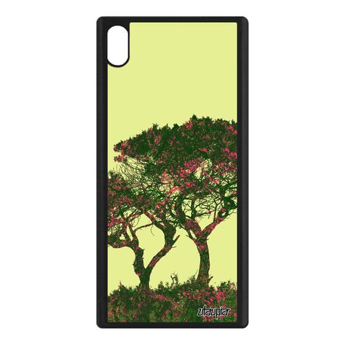 Coque Silicone Pour Sony Xperia Xa1 Ultra Arbres Ecolo Peinture Smartphone Design Housse Feuilles Portable Vert Ecologie Fleurs Gel