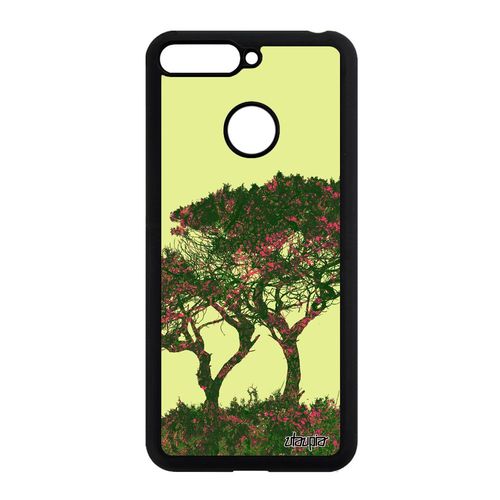 Coque Honor 7a Silicone Arbres Paysage Fleurs Peinture Feuilles Design Antichoc Zen Vert 4g Ecolo Housse Nature Ecologie De