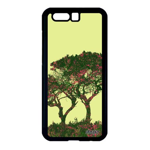 Coque Pour Honor 9 Silicone Arbres Design Rigide Ecologie Peinture Telephone Paysage Zen Feuilles Housse Antichoc Fleurs Ecolo Vert