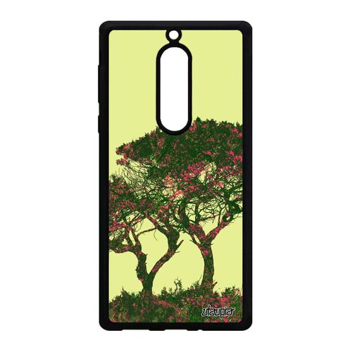 Coque Silicone Arbres Rigide Pour Nokia 5 Bumper Nature Ecologie Ecolo Peinture Vert Telephone Zen Paysage Fleurs Design Case Housse