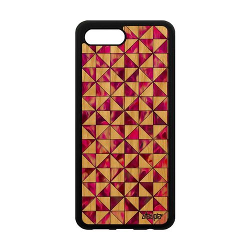 Coque Silicone Honor 10 En Bois Design Carreau Telephone Motif Artisanat Texture Fond Personnalisé Geometrie Frêne Case Marbre Rose