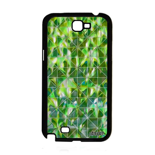 Coque Pour Galaxy Note 2 En Silicone Design Carreau Motif Rigide Souple Cover Coloré Geometrique Marbre Antichoc Vert Carre Samsung