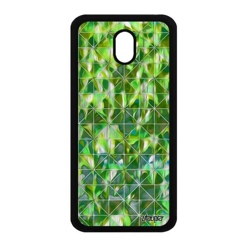 Coque Design Carreau Pour Samsung Galaxy J3 2017 Silicone Jolie Vegetal Marbre De Protection Smartphone Telephone Solide Coloré Vert