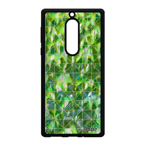 Coque De Protection Pour Nokia 5 Silicone Design Carreau Motif Souple Case Effet Coloré Jolie Vegetal Vert Carre Marbre Geometrique