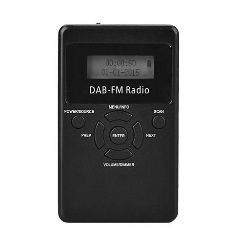 HRD-101 Mini Radio Poche Numérique, Dab/Dab+/FM Portable avec Batterie Rechargeable - Noir