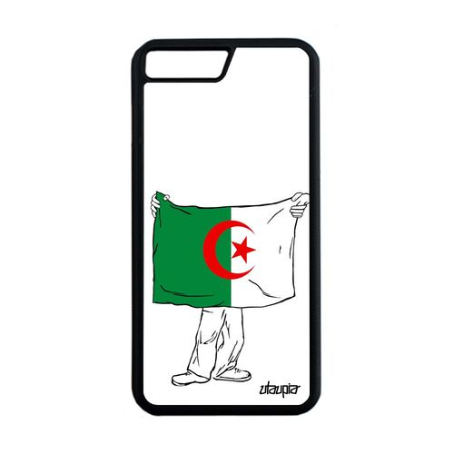 Coque Pour Iphone 7 Plus Silicone Drapeau Algerie Algerien Foot Coupe Du Monde Football Basket Can Jo Etui 4g Made In France