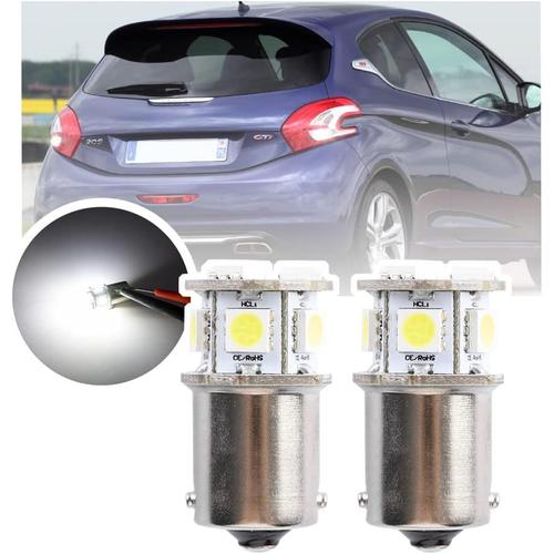 Pour Peugeot 208 301 Pré-Lifting 2012 2013 2014 2015 2 Pièces Canbus R10w R5w Ba15s 1156 Led Ampoule De Recul Voiture Lampe De Secours Pas De Scintillement Auto Éclairage Lampe De Recul