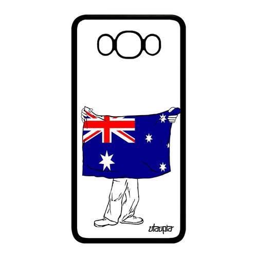 Coque En Silicone Samsung Galaxy J7 2016 Drapeau Australie Australien Football Dual Sim Souple Jo Etui Original Antichoc Basket Foot