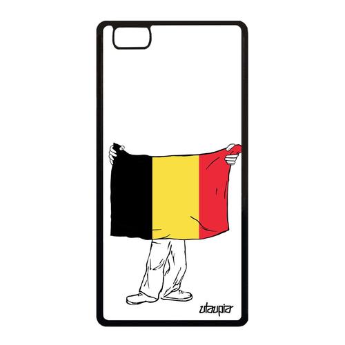 Coque P8 Lite 2015 Silicone Drapeau Belgique Belge Coupe Du Monde Basket 4g Foot De Protection Football Jeux Olympiques Motif Huawei