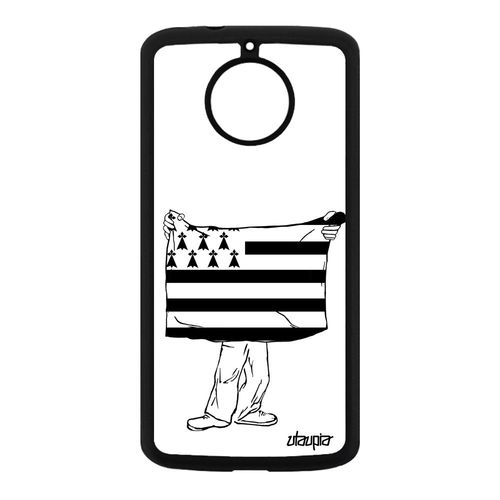 Coque Moto E4 Plus Silicone Drapeau Bretagne Breton Case Etui Basket Foot Football Gwenn Ha Du E4+ Region 4g De Motorola