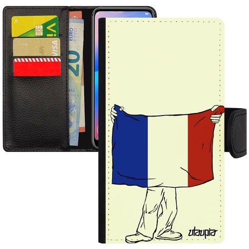 Coque Iphone 7 Plus Rabat Drapeau France Français Bleu Blanc Rouge Foot Coupe D'europe Jo Case Euro Rugby Basket Unique Housse