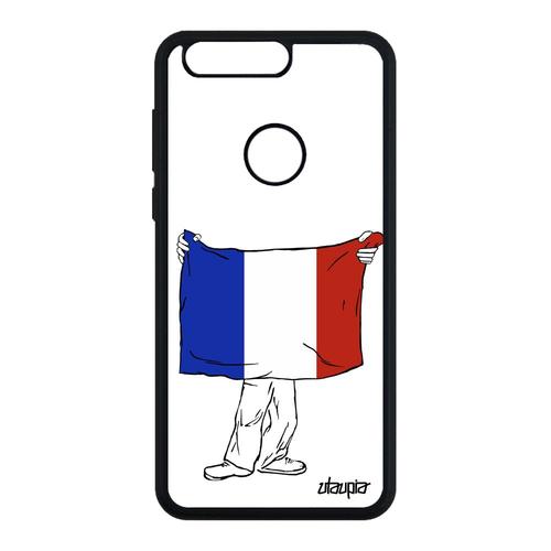 Coque Silicone Pour Honor 8 Drapeau France Français Basket Rigide Jeux Olympiques Foot Noir Gel Coupe Du Monde Jo Bleu Blanc Rouge