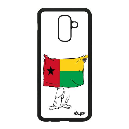 Coque Galaxy A6 Plus 2018 Silicone Drapeau Guinee Bissau Guineen Football De Protection Coupe D'afrique Foot Can Housse A6+ Samsung