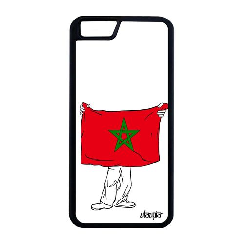 Coque Iphone 6 6s Plus Silicone Drapeau Maroc Marocain Jeux Olympiques Foot Coupe Du Monde Mobile Can Basket Etui Bumper Jo De