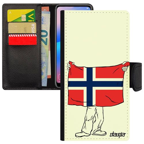 Coque Galaxy A3 2016 Simili Cuir Drapeau Norvege Norvegien Basket Foot Jeux Olympiques Euro Telephone Coupe Du Monde Housse Samsung