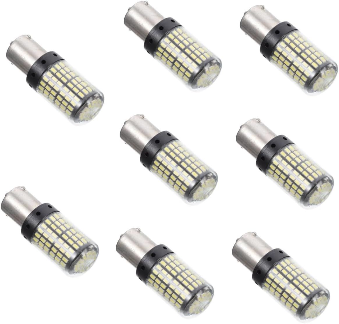 8 Pièces Led Clignotants Vêtements Sangles Pour Stockage Voiture Lumière Anti-Stroboscopique Auto Ampoule Led Auto Anti-Stroboscopique Lumière Signal Lumineux Blanc T20 Aluminium