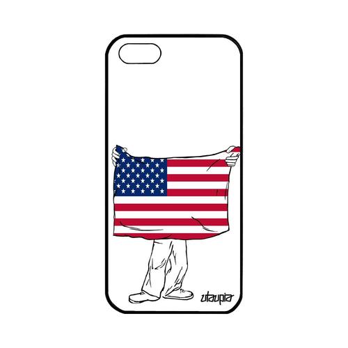 Coque Pour Apple Iphone 5 5s Se Silicone Drapeau Etats Unis Usa Americain Basket Cover Nfl Gel Coupe Du Monde Foot Antichoc Nba Jo
