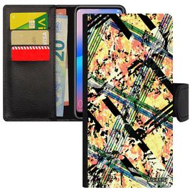 Coque Pour Honor 8a Cuir Rabat Porte Cartes Carreau Tartan Jat-Al00 Design Orange Telephone Unique Mobile De Protection Carre Motif
