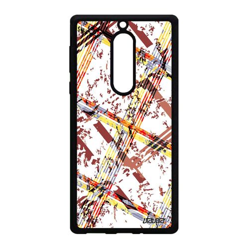 Coque Rigide Nokia 5 Silicone Carreau Tartan Jolie Telephone Etui Motif Portable Effet Fond Unique Marron Carre Geometrique Design